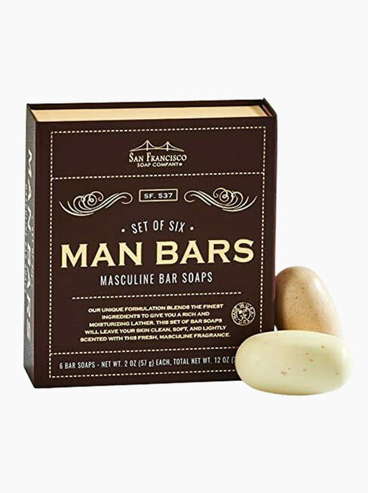 Man Bar Set of 6 Bean Soaps