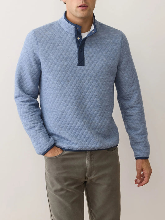 Mid Blue/Light Grey- Corbet Reversible Pullover
