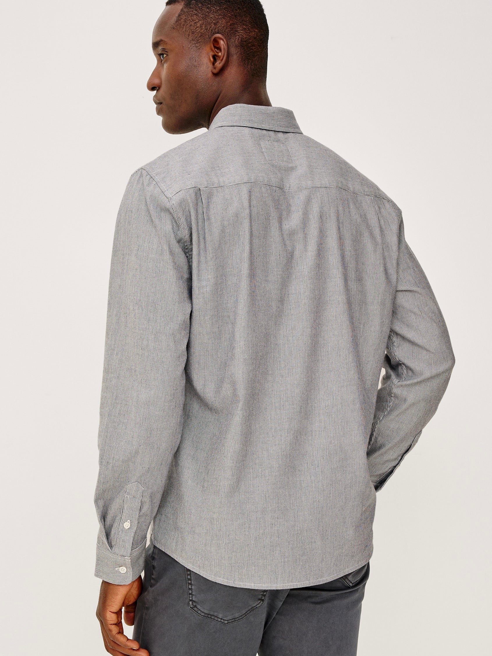Navy Rope Stripe - Vance LS BD Shirt