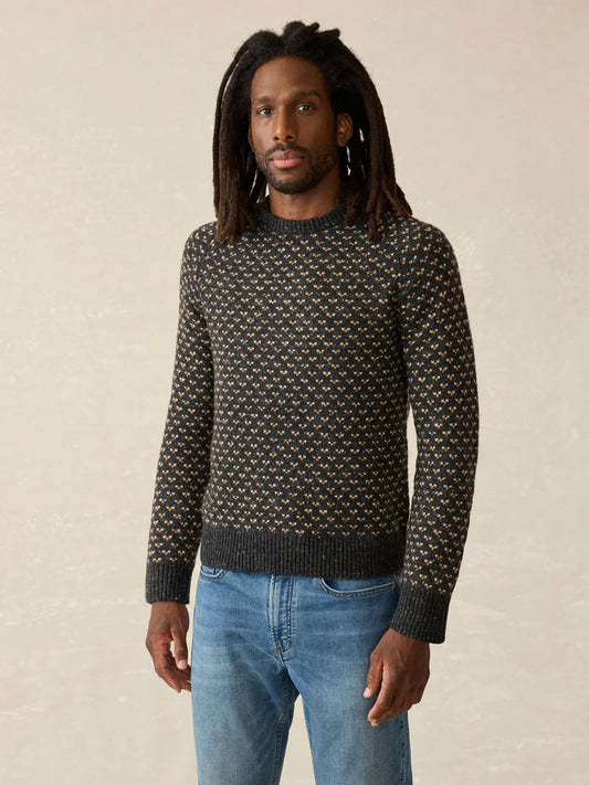 Charcoal Birdseye Marl - Donegal Crew Sweater