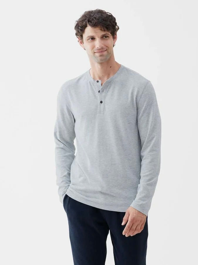 Heather Grey - Sean L/S Ultra Soft Classic Henley