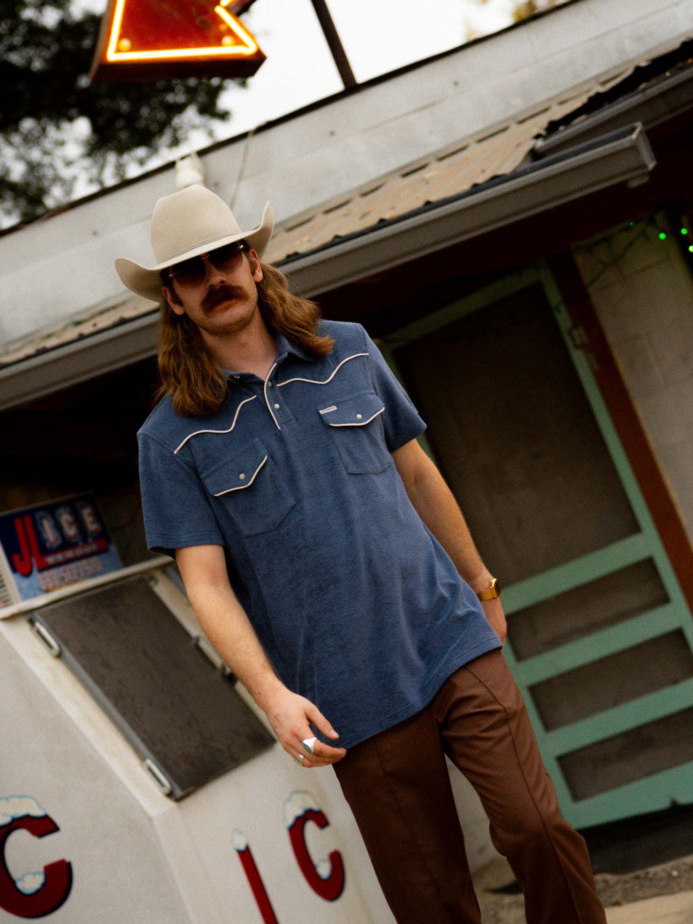 Vintage Indigo - Cantina Terry Polo Short Sleeve Shirt