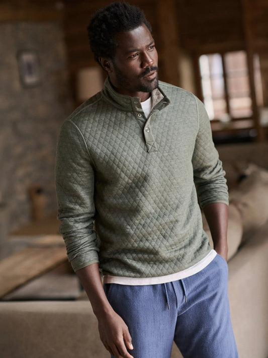 Oatmeal/Olive - Corbet Quilter Reversible Pullover
