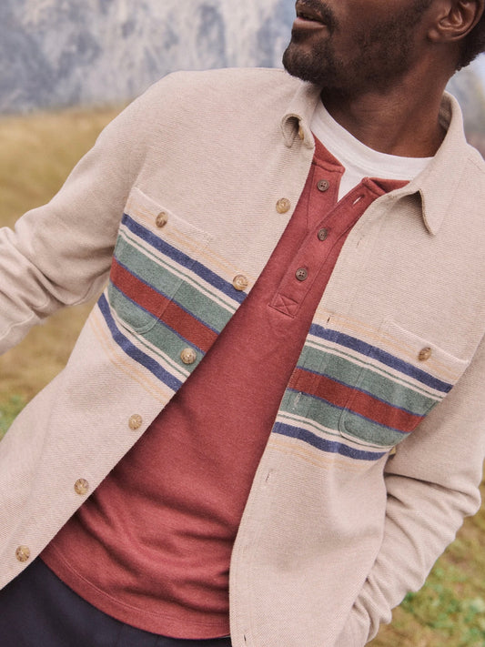 Taupe Multi Stripe - Pacifica Stretch Twill Overshirt