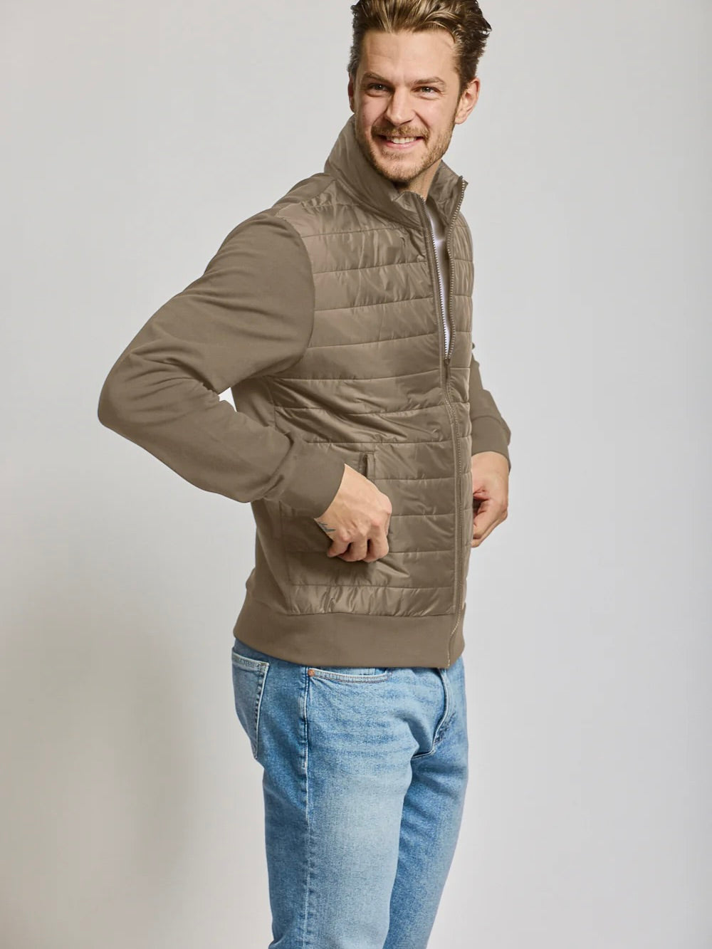Mocha - Quilted Nylon Jacket
