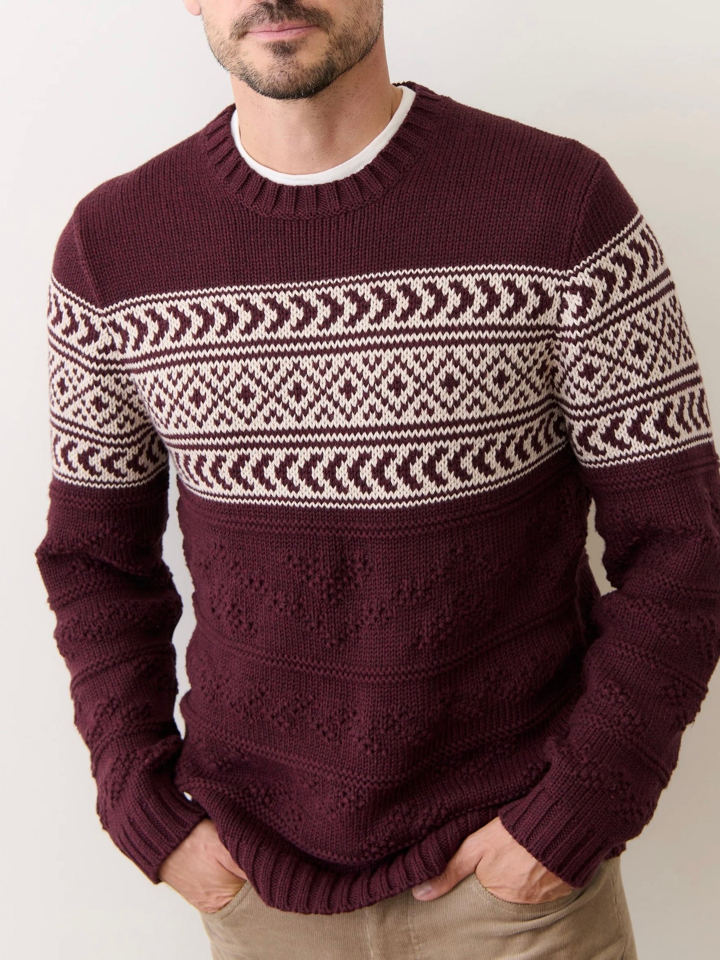 Burgundy - Erik Textured Sweater