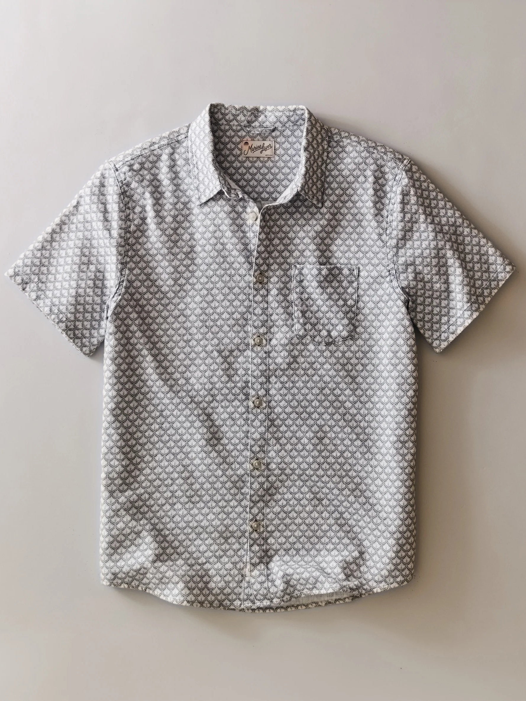 Light Blue Agave Print - Classic Stretch Selvage Shirt