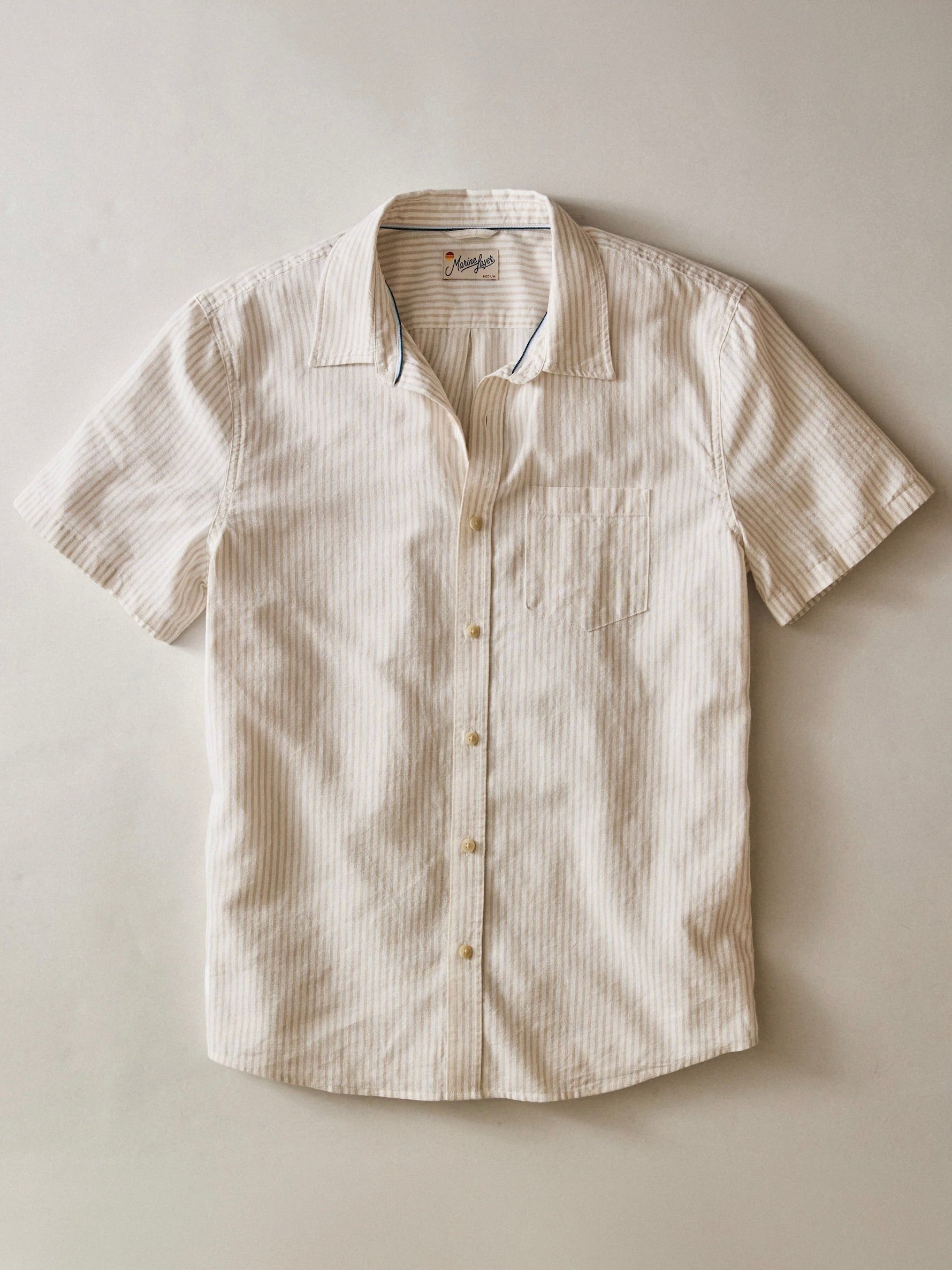 Tan/White Stripe -Better Than Linen Shirt