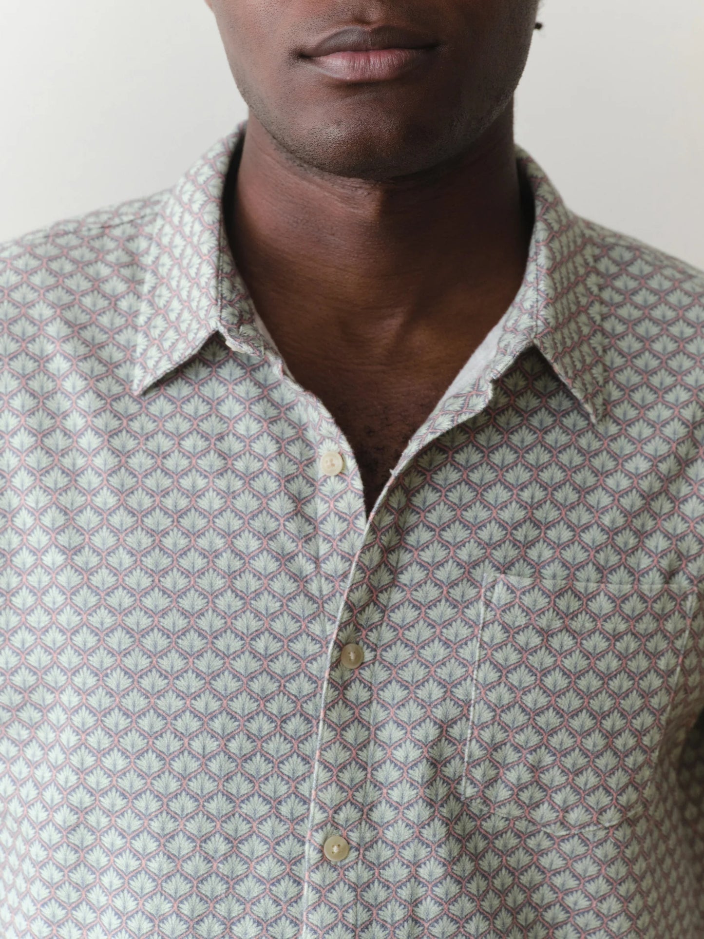 Light Blue Agave Print - Classic Stretch Selvage Shirt