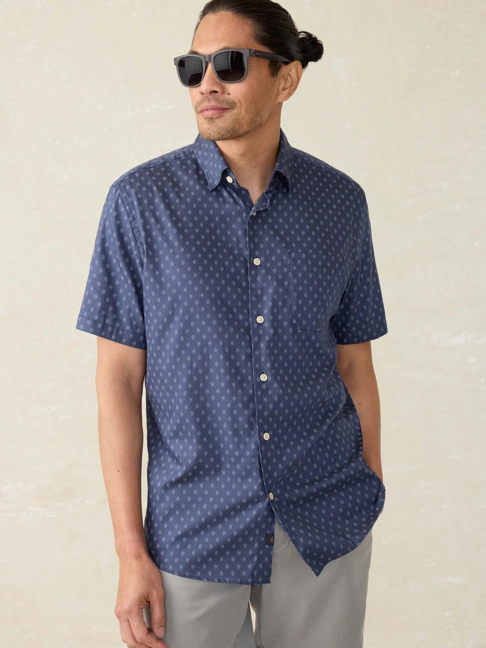 Navy Dusk Diamond - SS Movement Monterrey Shirt