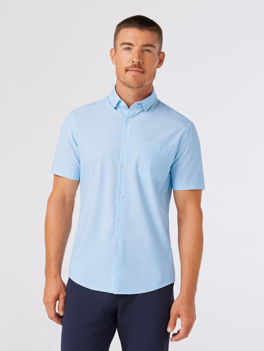 Light Blue Pressed Diamond - Leeward SS Dress Shirt