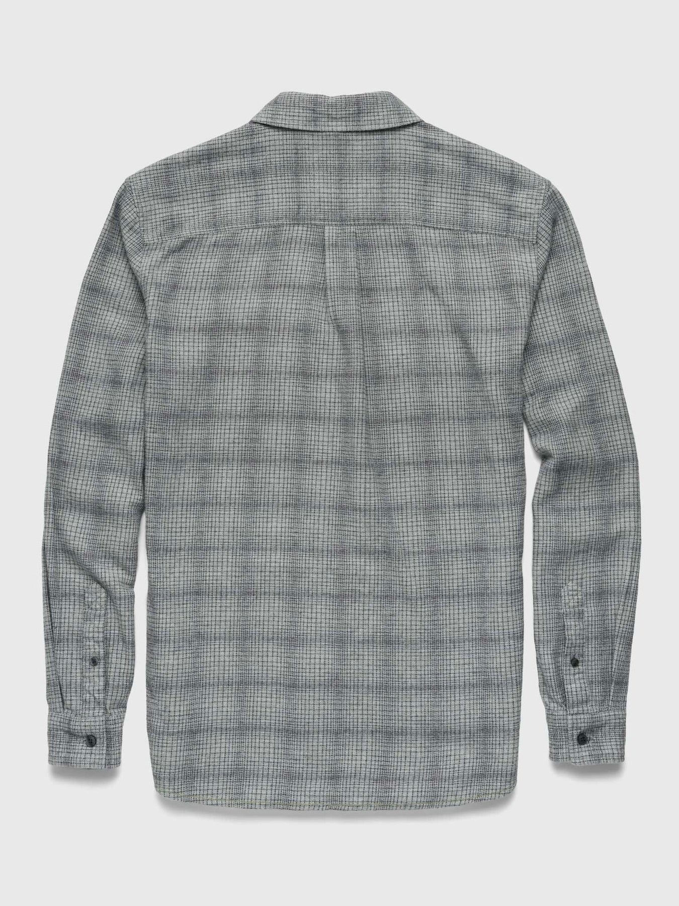 Heather Grey- Brian 1 Pocket Ombre Plaid Shirt