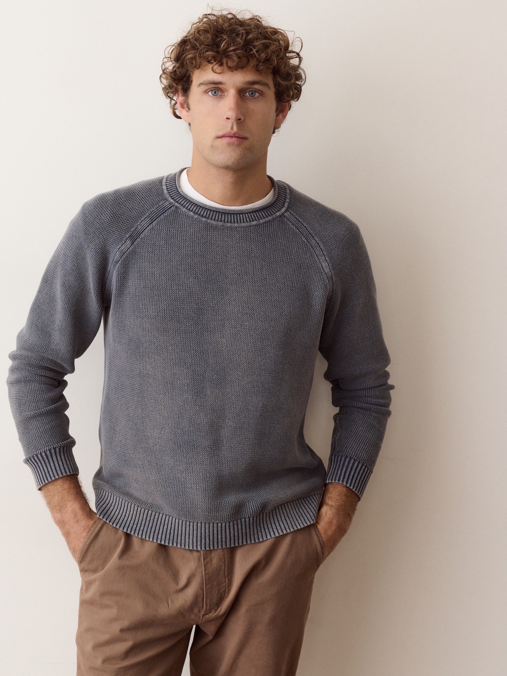 Mood Indigo - Garment Dye Roll Neck Sweater
