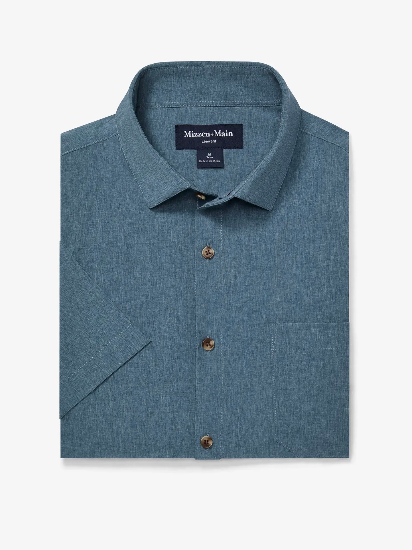 Dusty Blue Heather - Leeward SS Dress Shirt