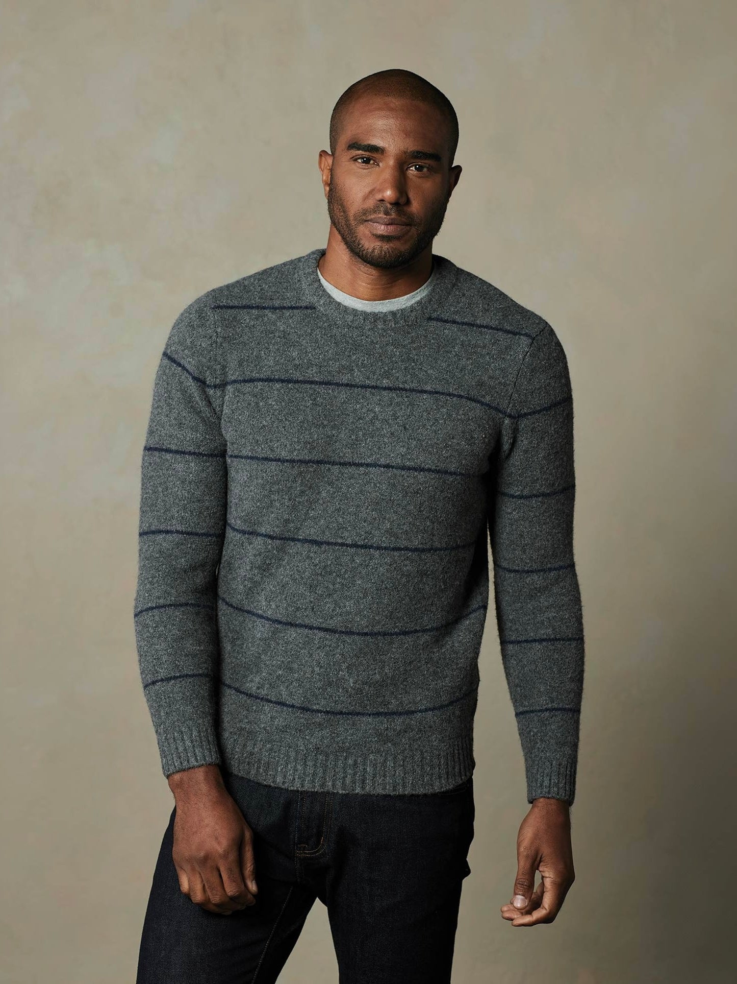 Grey Stripe - Homebound Crewneck Sweater