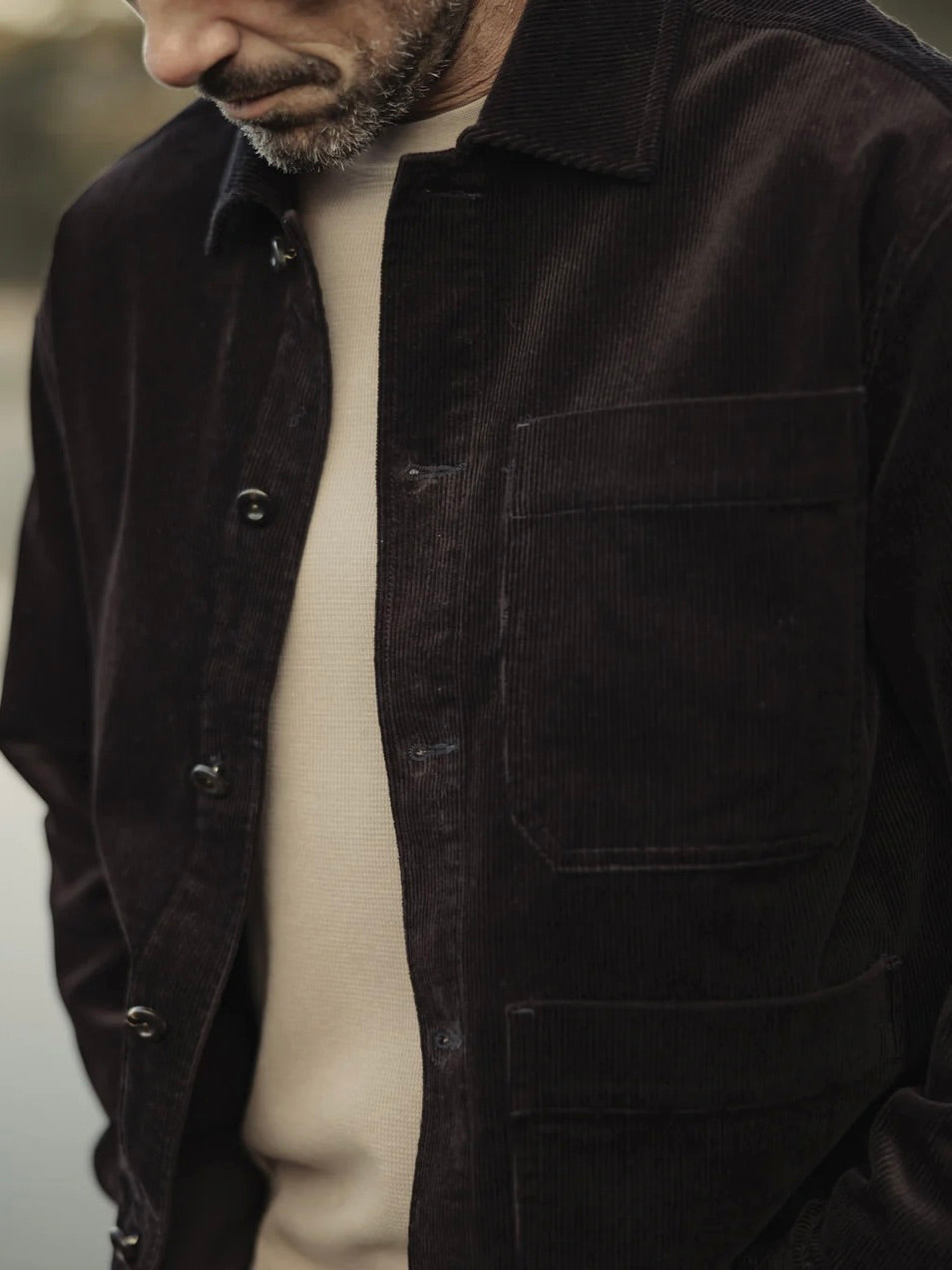 Dark Brown - Cord Chore Coat