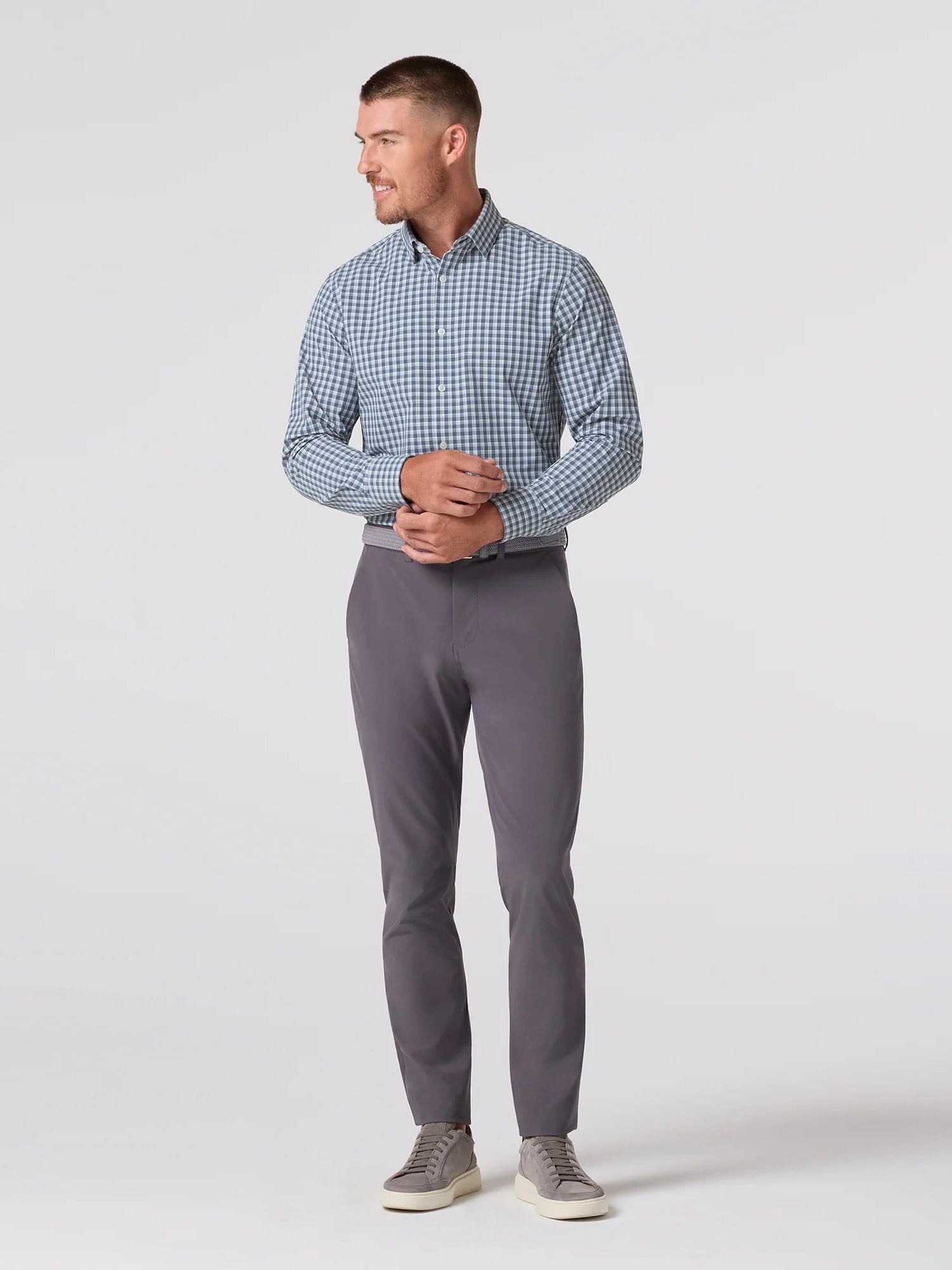 Dark Slate Todos Plaid - Leeward LS Dress Shirt