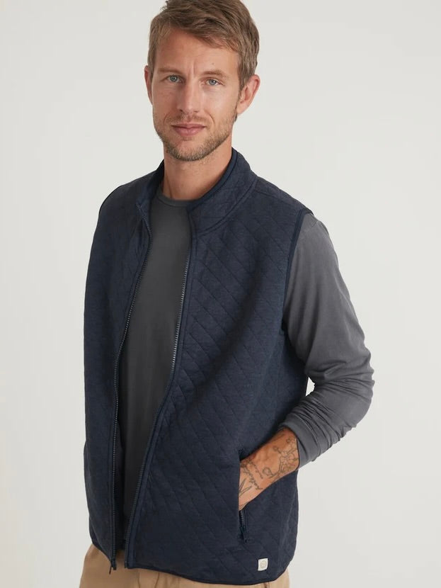 Navy Heather - Corbet Full Zip Vest