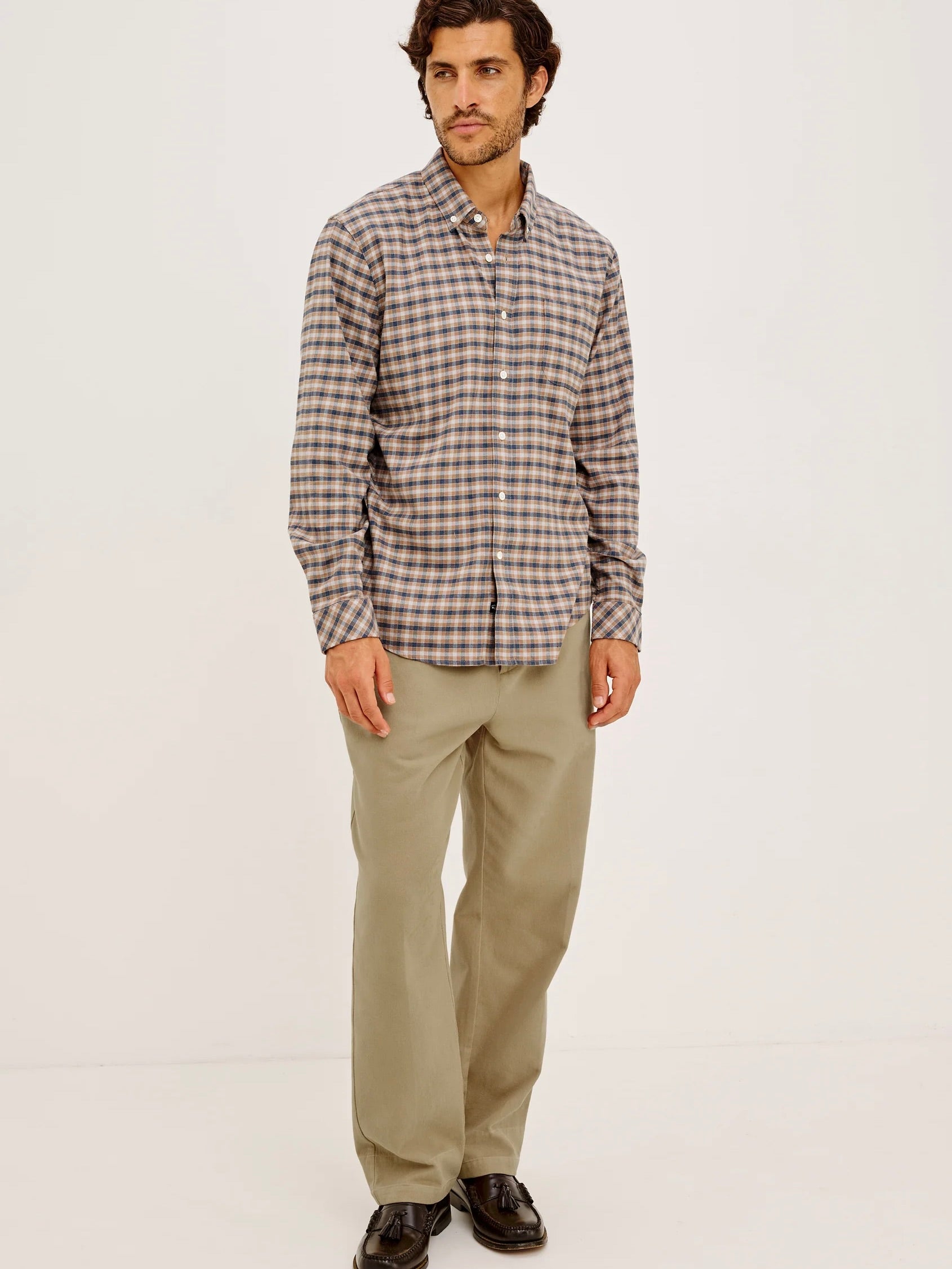 Cedar Navy Silver - Vance LS BD Shirt
