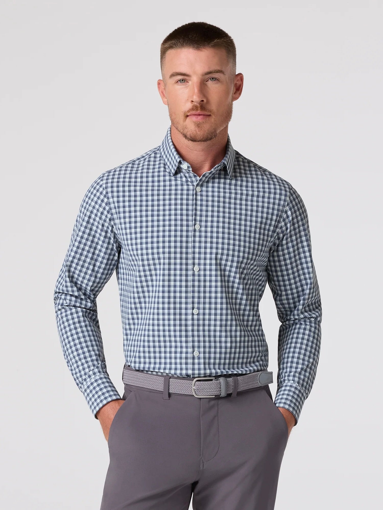 Dark Slate Todos Plaid - Leeward LS Dress Shirt