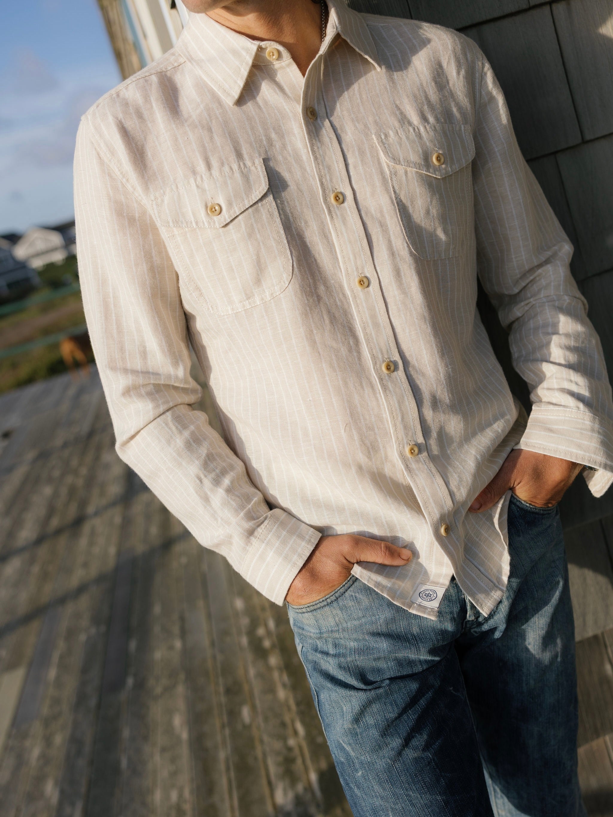 Oatmeal - Seawell Striped Work Shirt