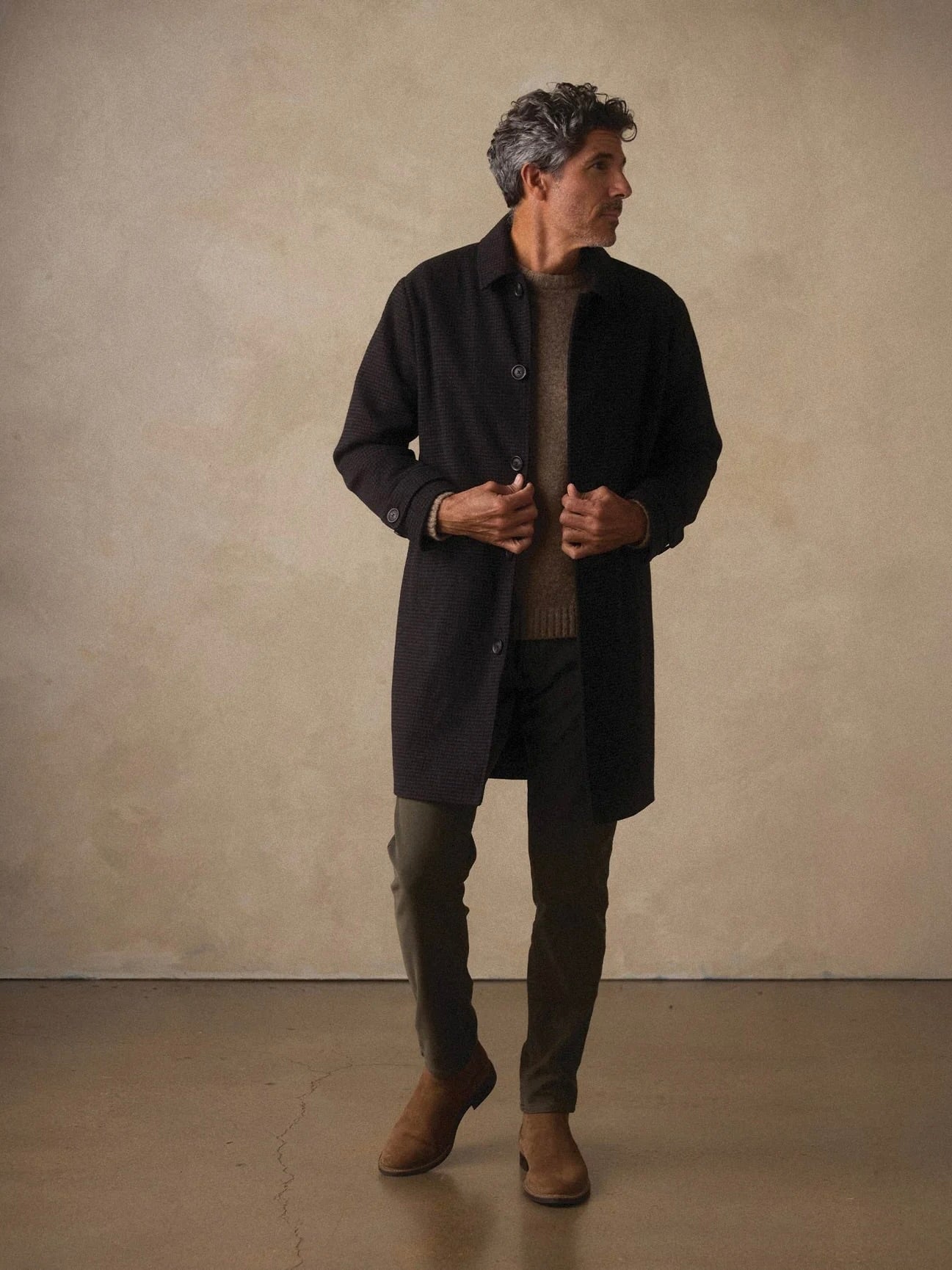 Brown Houndstooth - Henry Topcoat