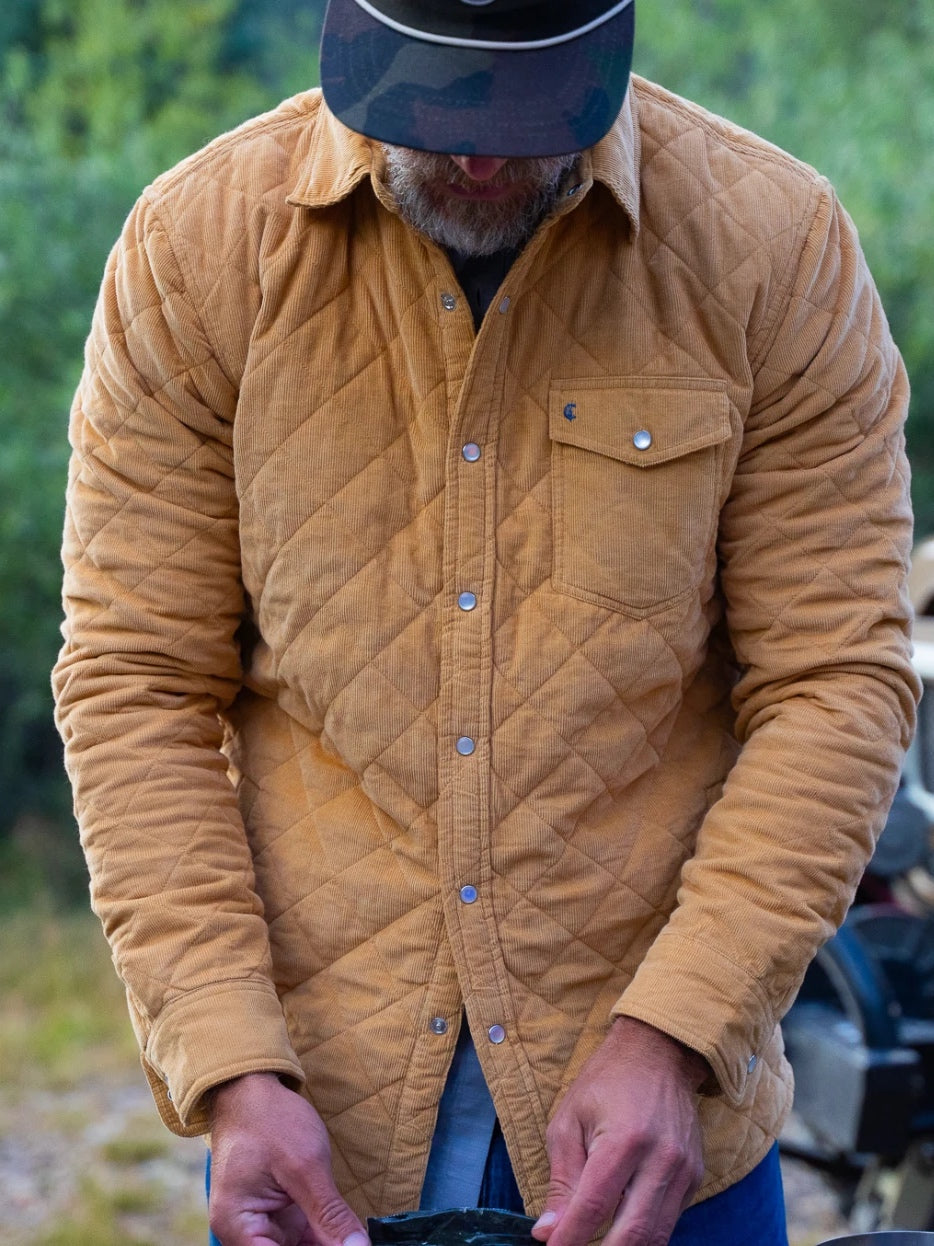 Camel - Corduroy Quilted Shacket