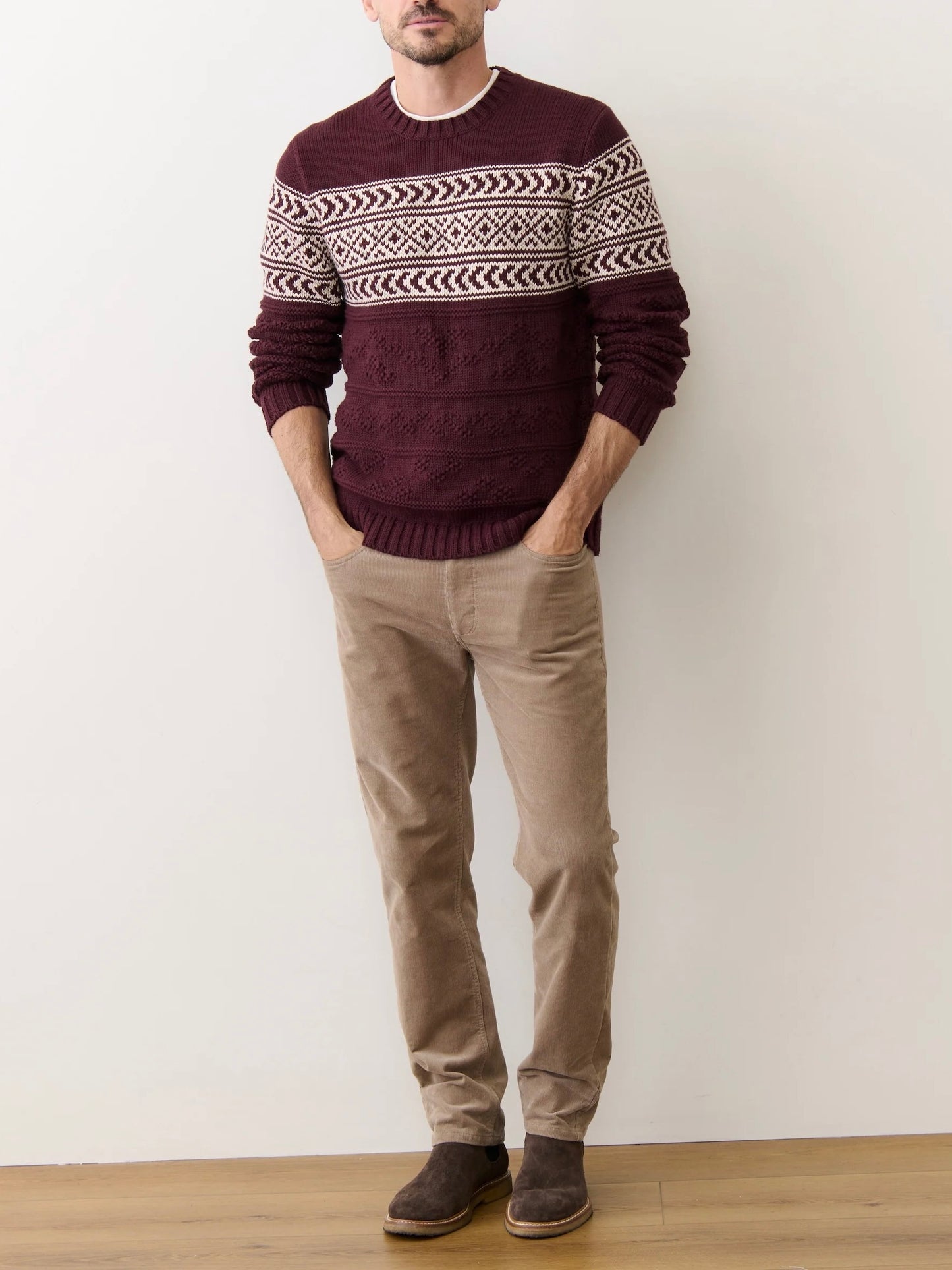 Burgundy - Erik Textured Sweater