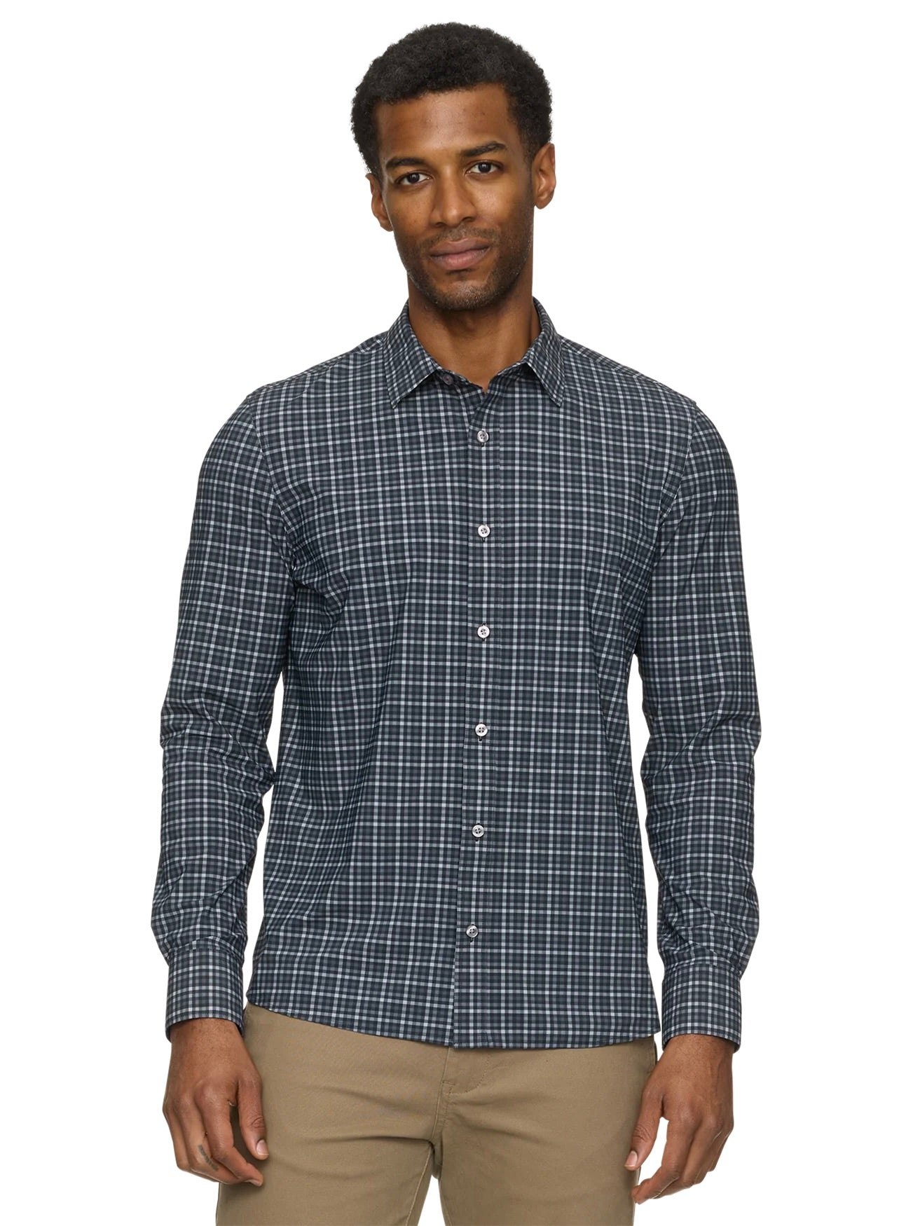 Charcoal Combo - Marquette LS Tri Color Gingham Journey Shirt