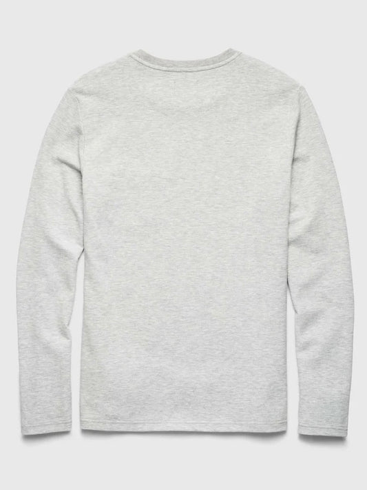 Heather Grey - Caleb L/S Textured 1 Pocket Crew Classic Tee