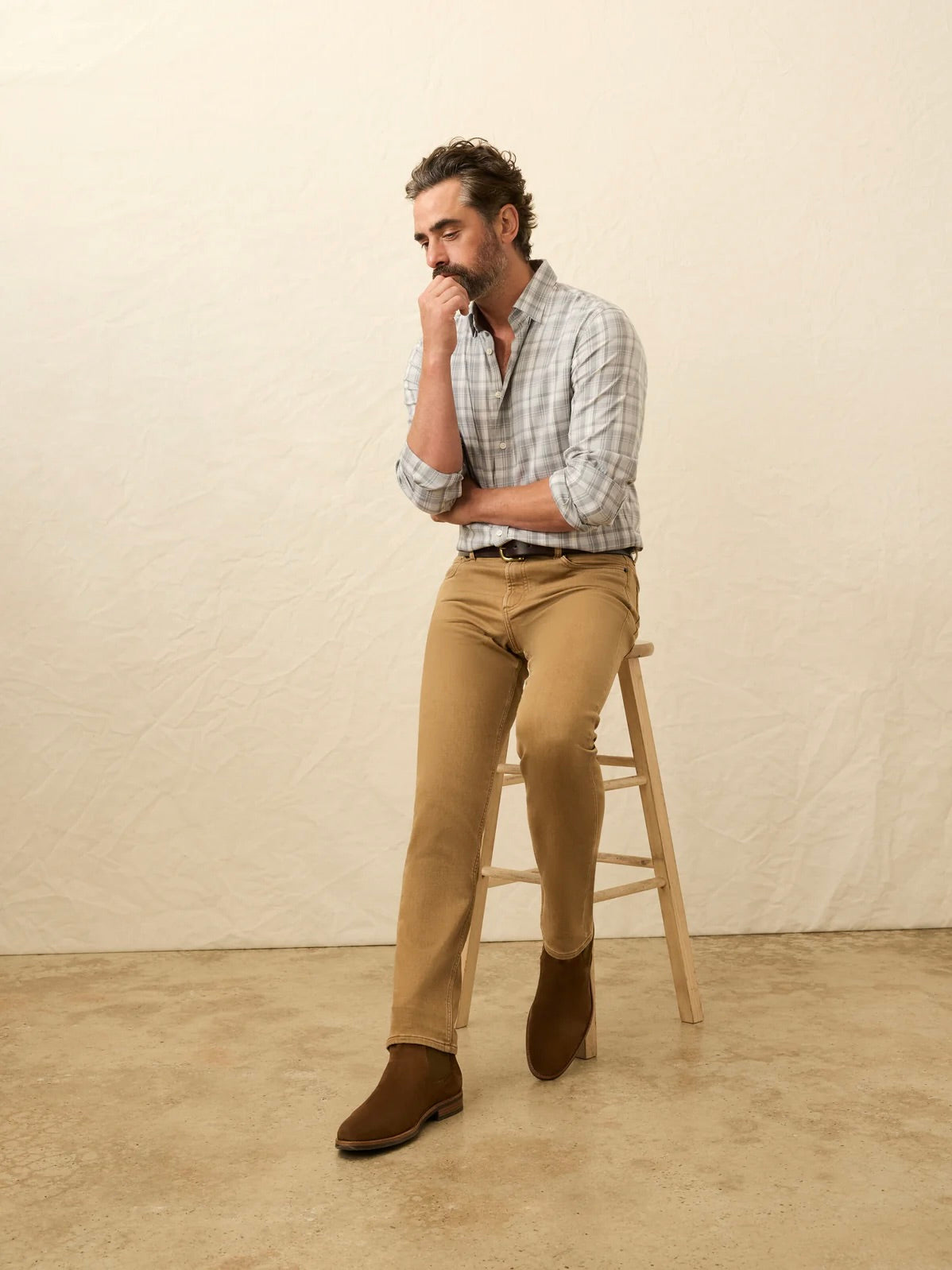 Elk Brown - Stretch Terry 5 Pocket Pant