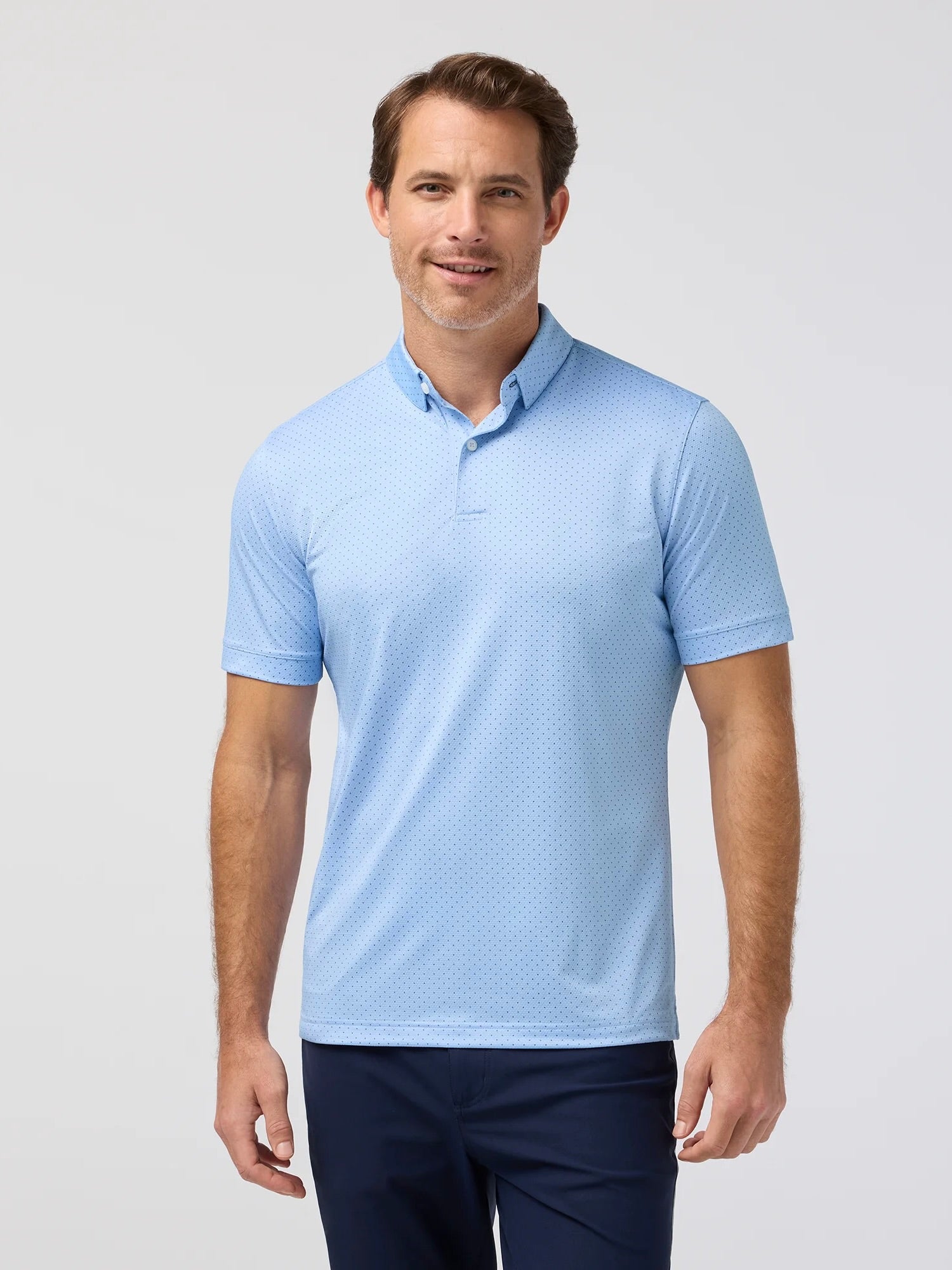 Cloud Blue Tonal Dot - Halyard SS Polo