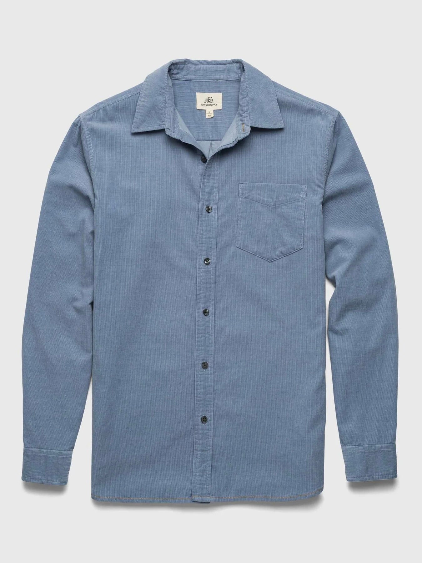 Country Blue - Brian L/S Baby Cord 1 Pocket Shirt
