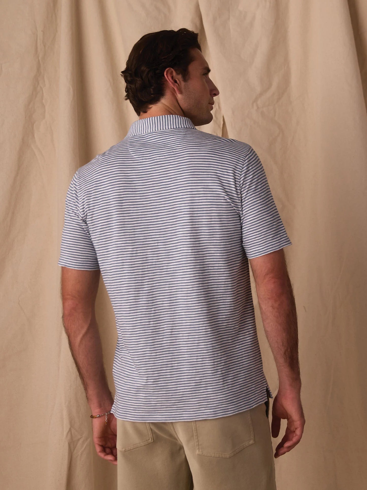 Blue Stripe - Vintage Slub Pocket Polo