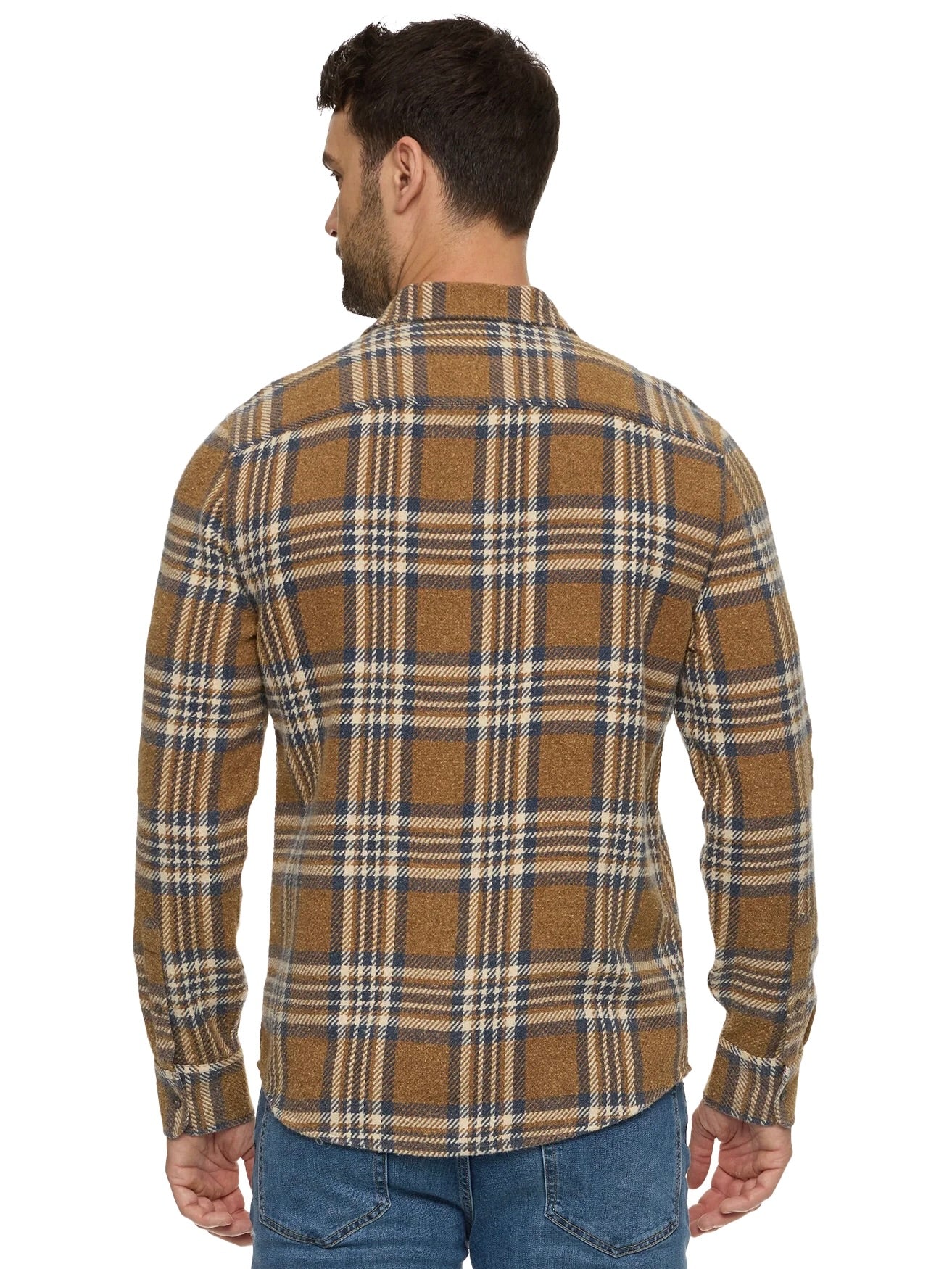 Brown/Navy/Cream - Seabrook LS Vintage Wash Flannel