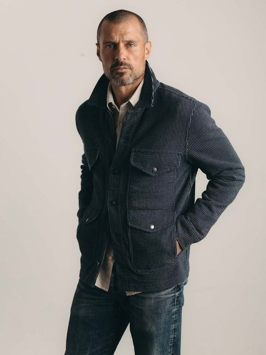 Indigo French Terry Stripe - The Jackson Jacket