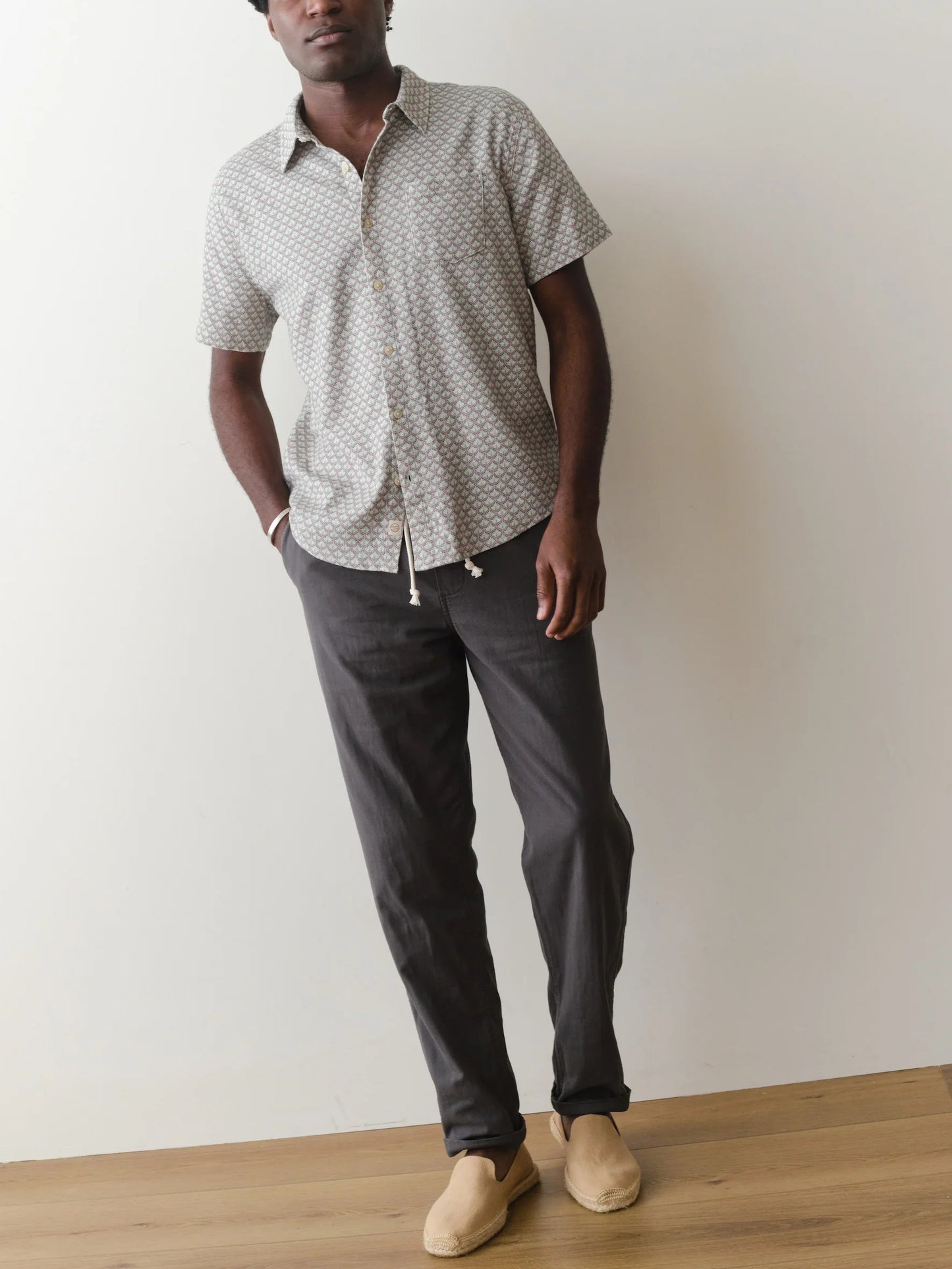 Light Blue Agave Print - Classic Stretch Selvage Shirt