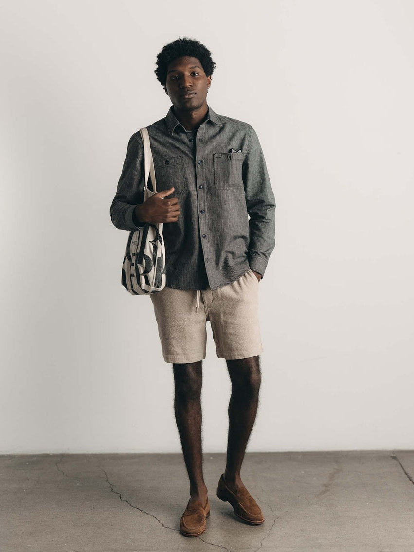 Heather Oat Crepe - The Apres Short