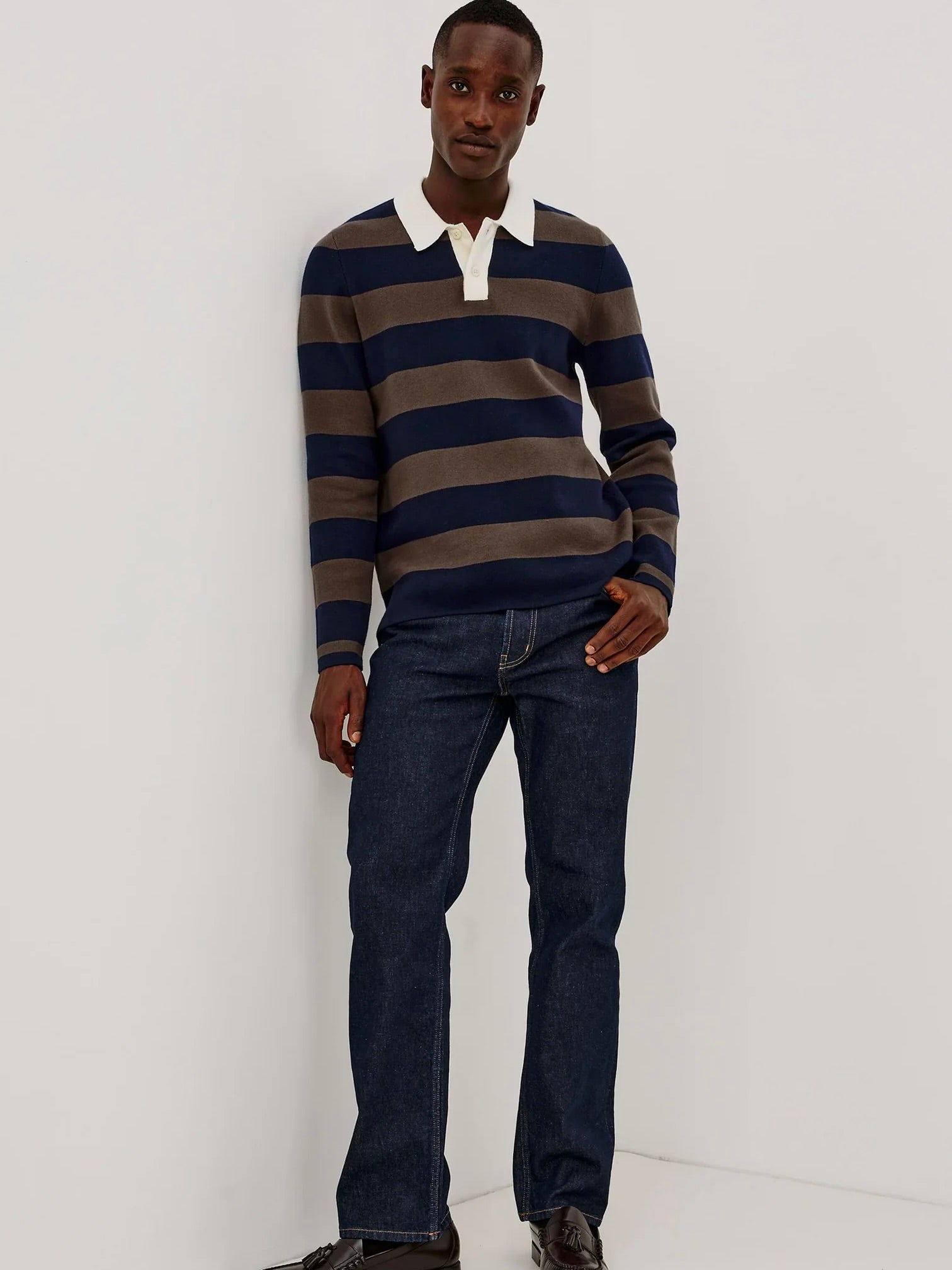Navy Carob Stripe - Luther Shirt