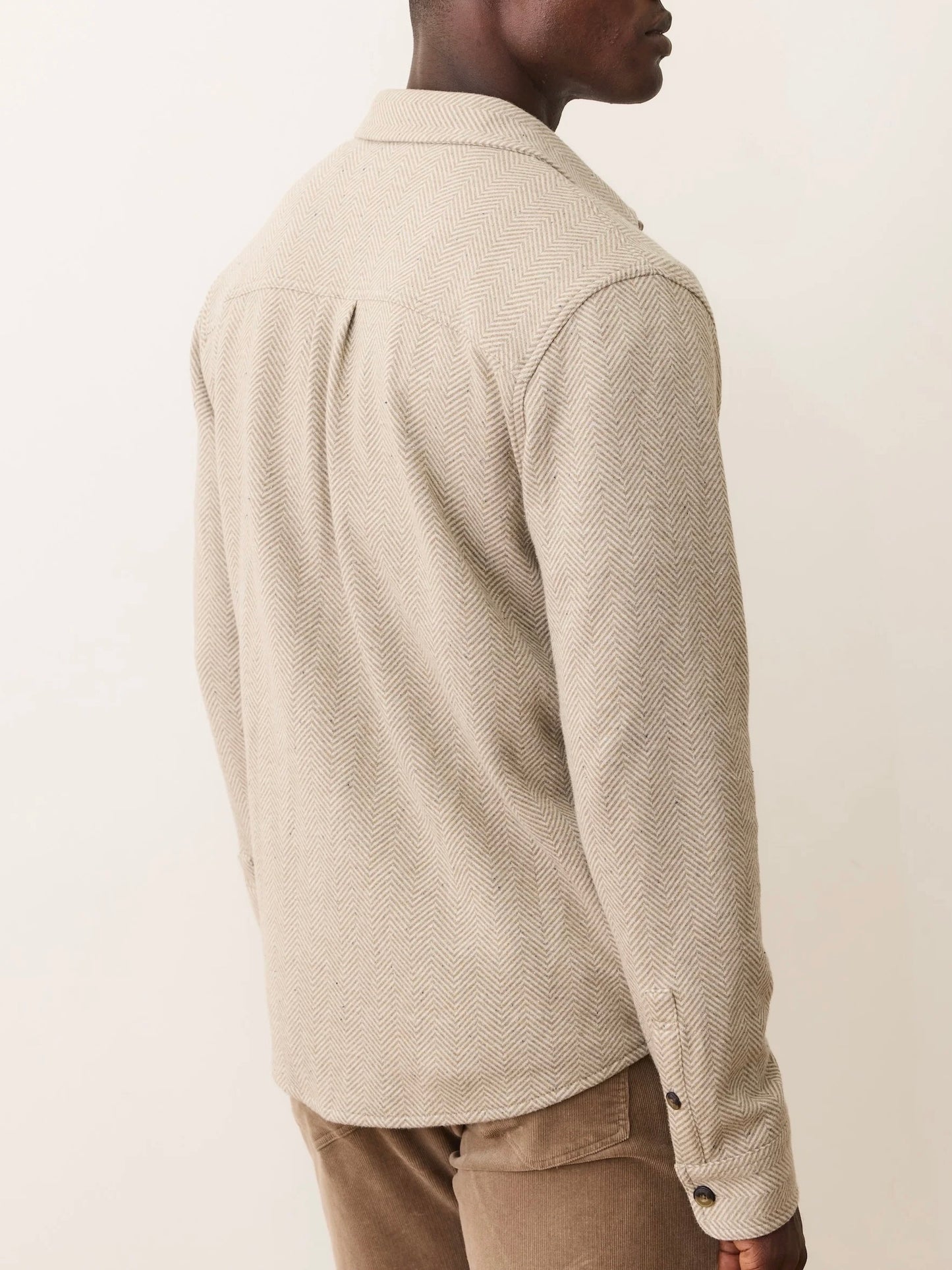 Taupe Herringbone - Pacifica Stretch Twill Overshirt