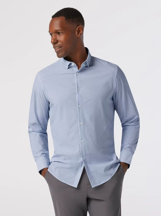 Coastal Fjord Diamond Mosaic - Leeward No Tuck LS Dress Shirt