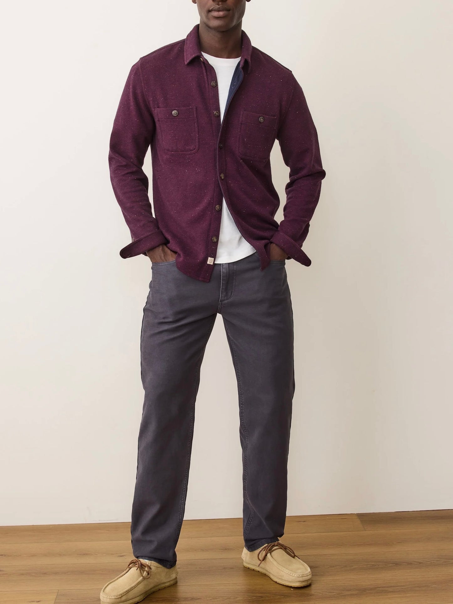 Burgundy Neps - Pacifica Stretch Twill Overshirt