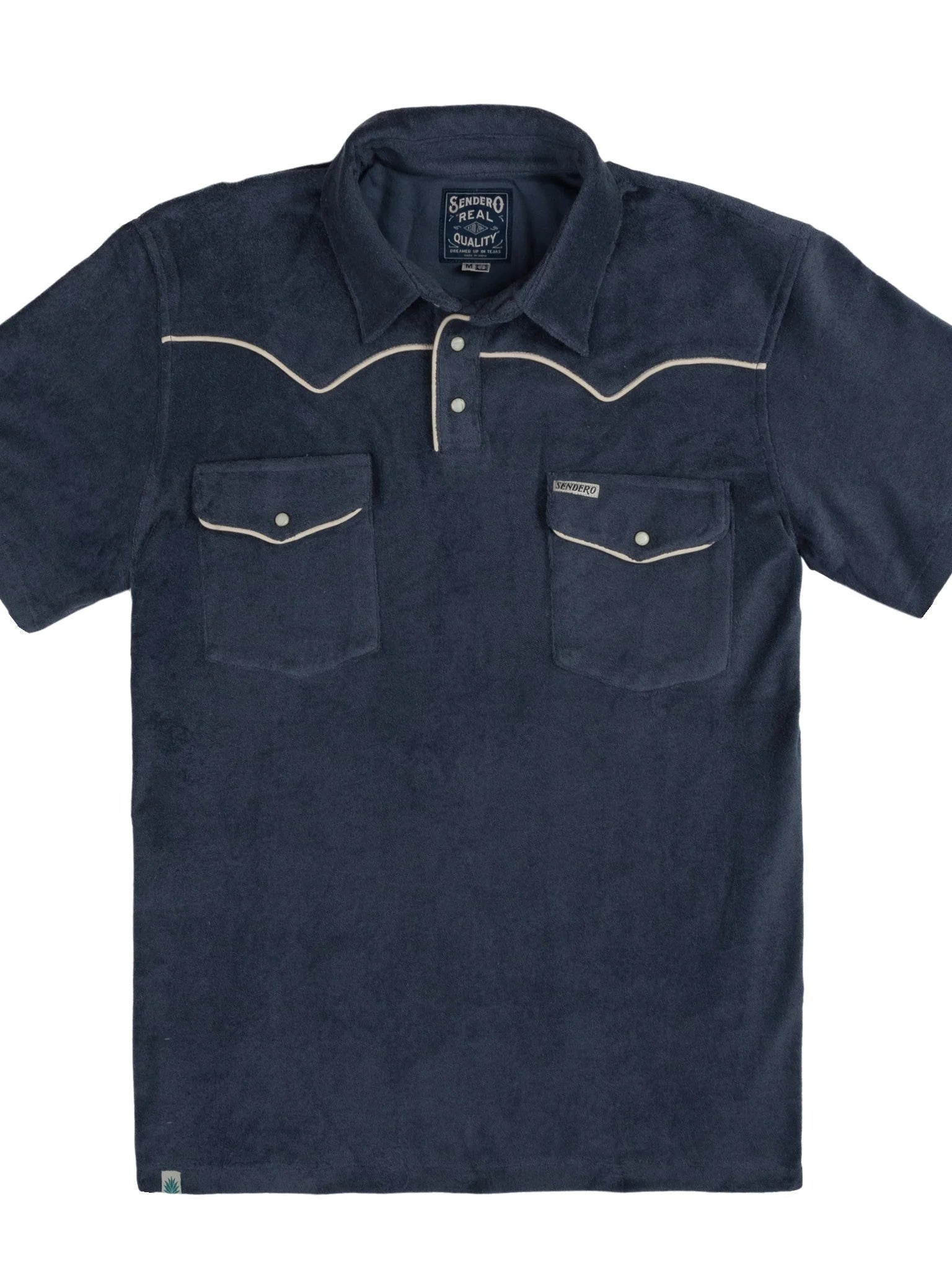 Vintage Indigo - Cantina Terry Polo Short Sleeve Shirt