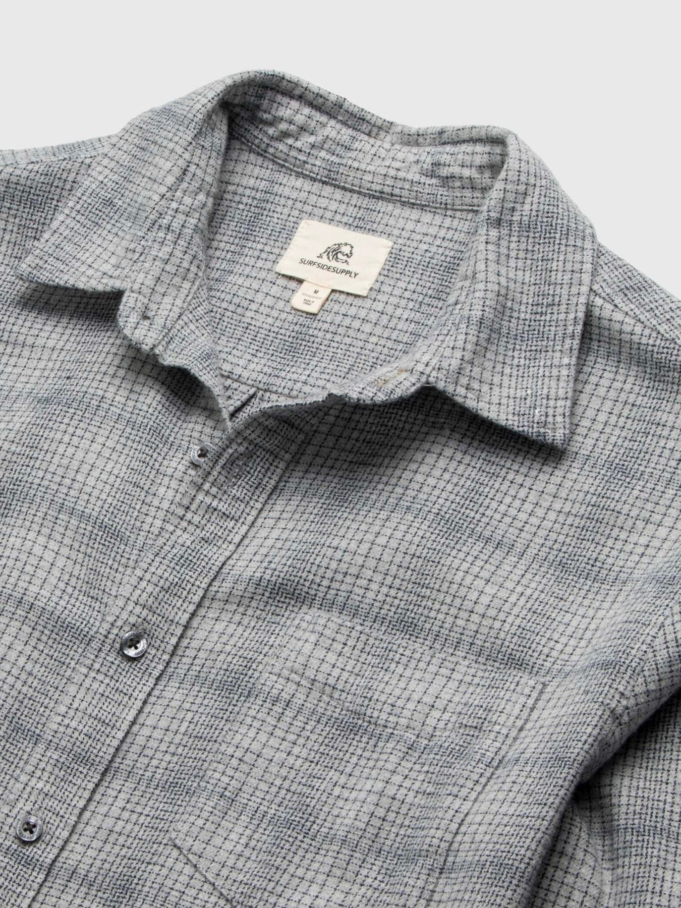 Heather Grey- Brian 1 Pocket Ombre Plaid Shirt