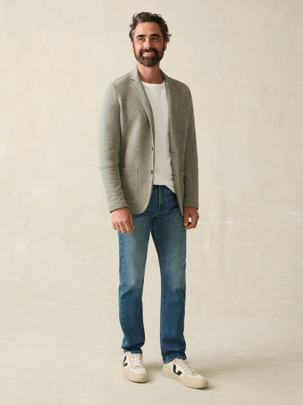 Olive Brush Melange - Inlet Knit Blazer