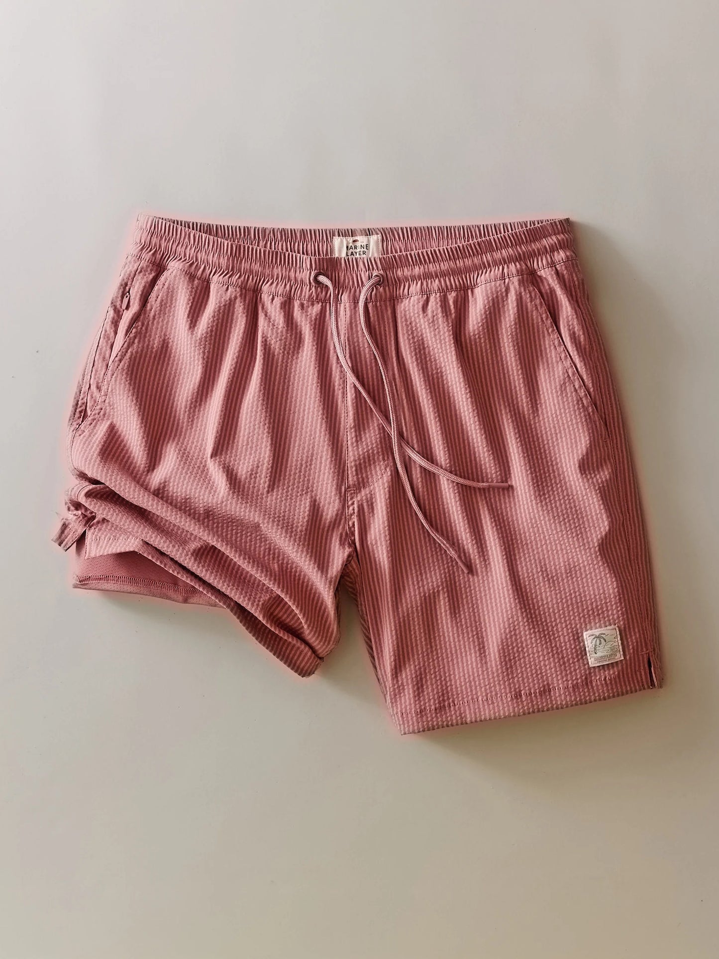Withered Rose Stripe - Lined Sport & Swim Shorts 6"