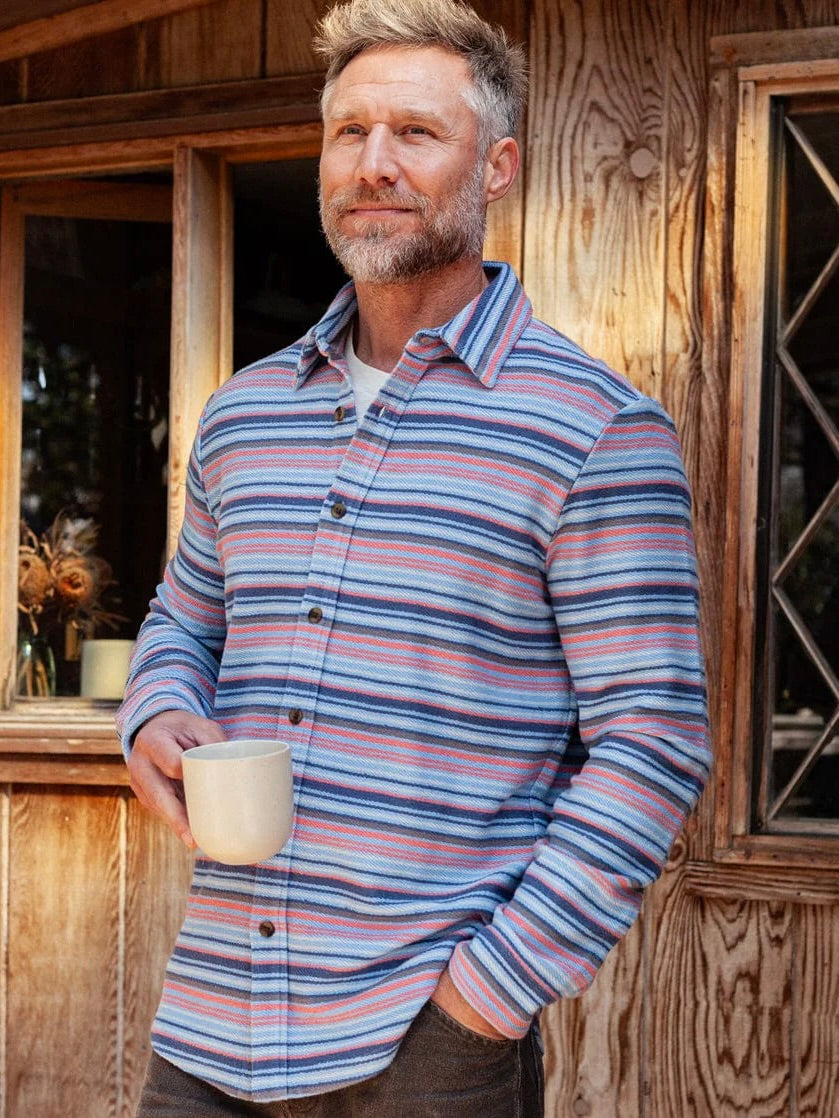 Blue Multi - Mexicali Knit Shacket