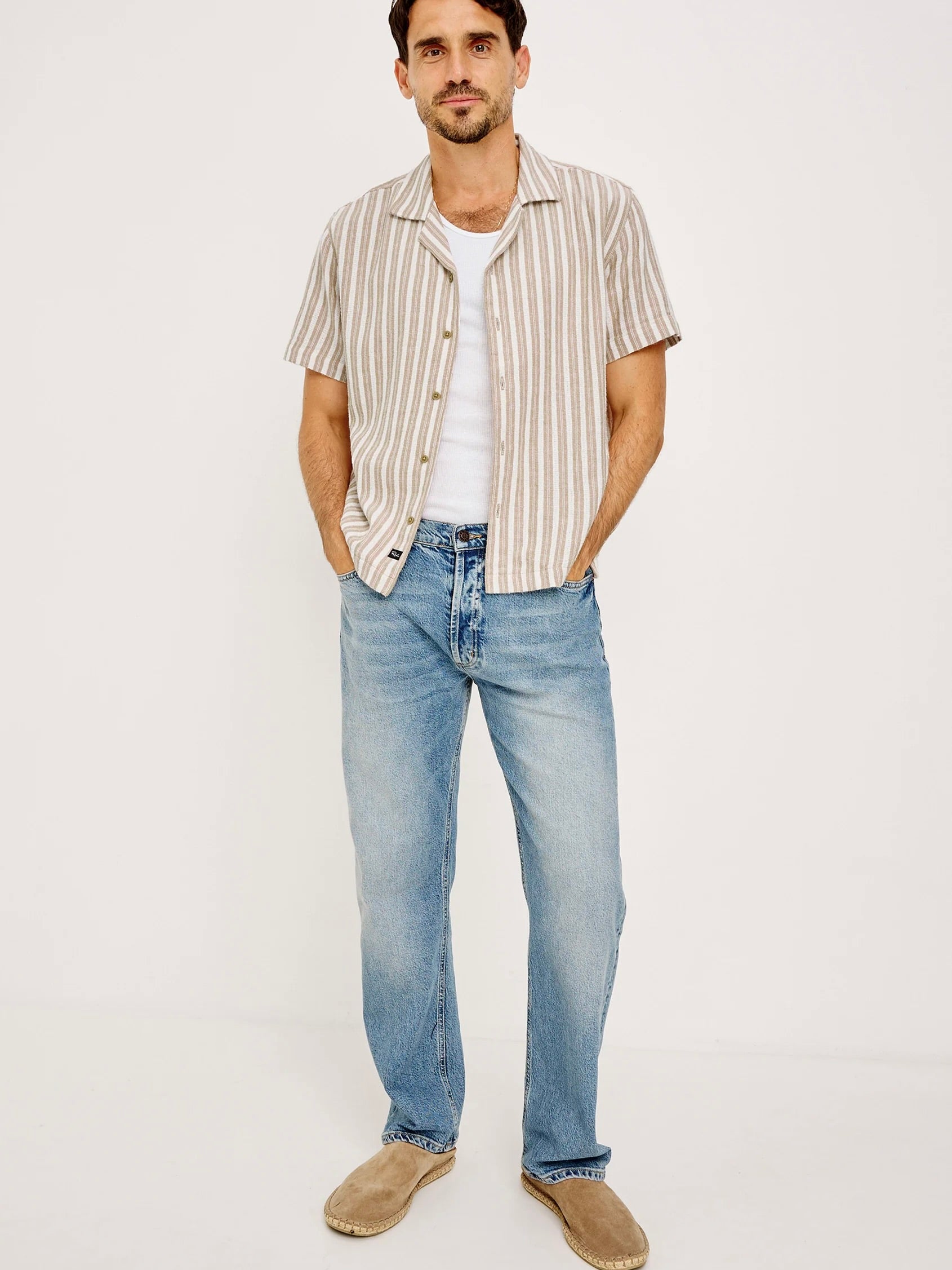 Khaki White Stripe - Fielder Shirt