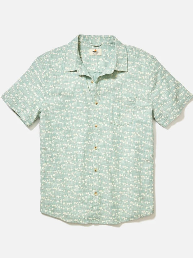 Green Palm Print - Classic Stretch Selvage Shirt