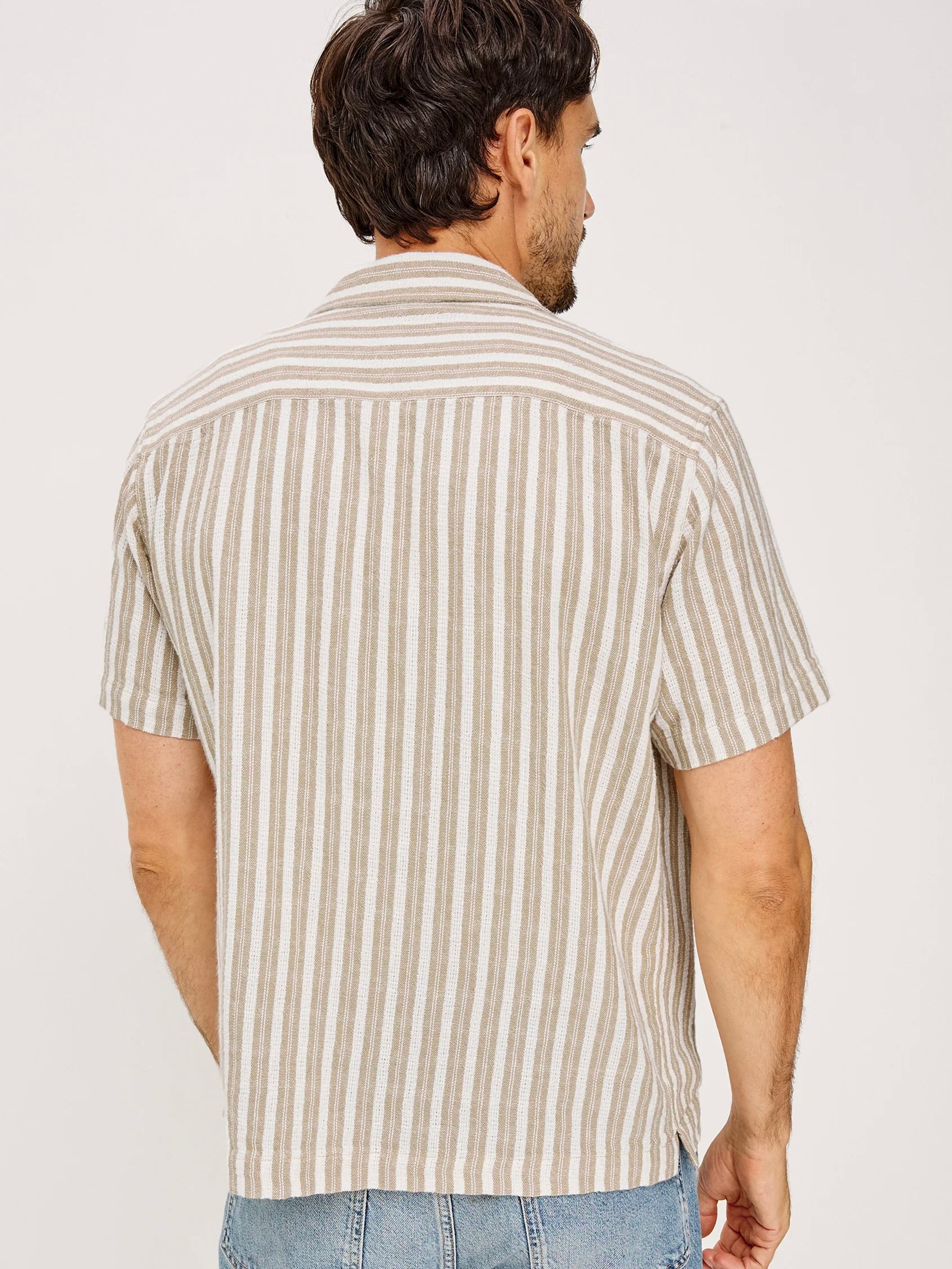 Khaki White Stripe - Fielder Shirt